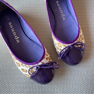 Pony Hair Cheetah Print with Purple Leather Detailing